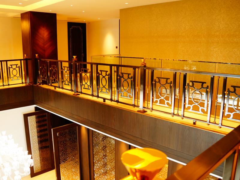 PVD Black Antique & Gold Stainless Steel Railings with CNC Laser cut designs