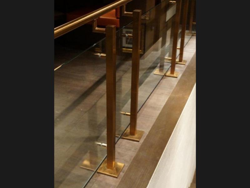 PVD Rose Gold Stainless Steel Railing with 10mm toughned glass.